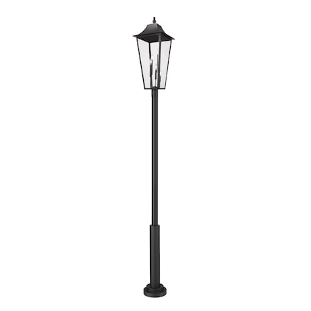 Z-Lite Gannon 5 Light Outdoor Post Mounted Fixture, 16in. W x 134.75in. H, Black 5008PHXXLR-5010P-BK